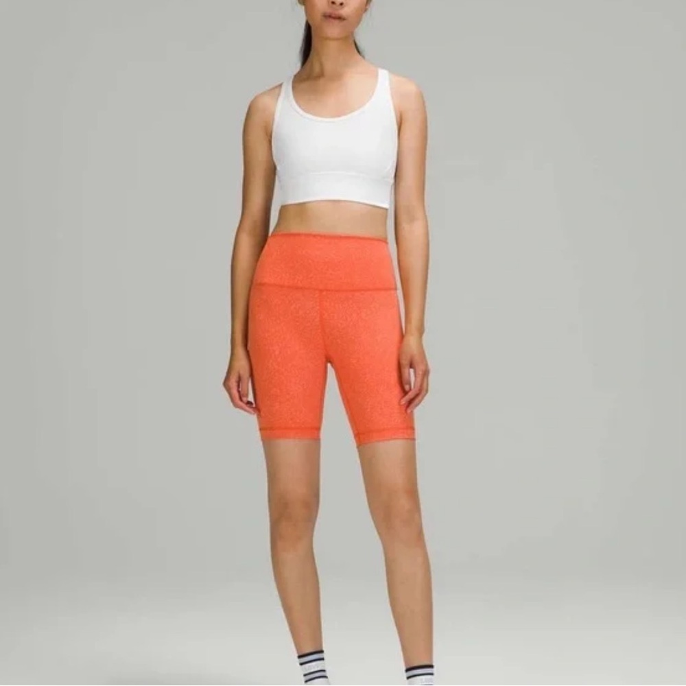 Lululemon athletica Wunder Train 8” High Rise Short Coral Athletic Shorts EUC 6